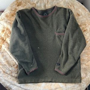 green knit sweater